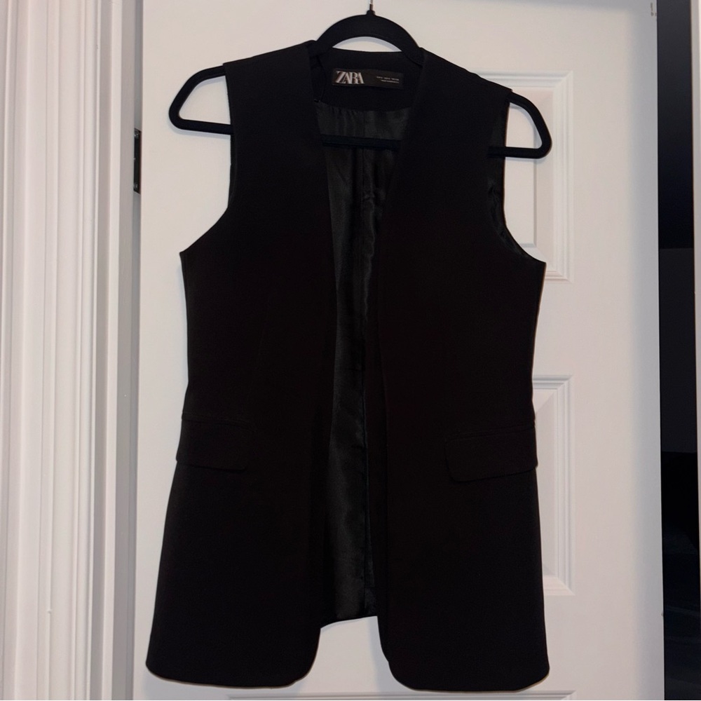 Zara Black Sleeveless Blazer Vest